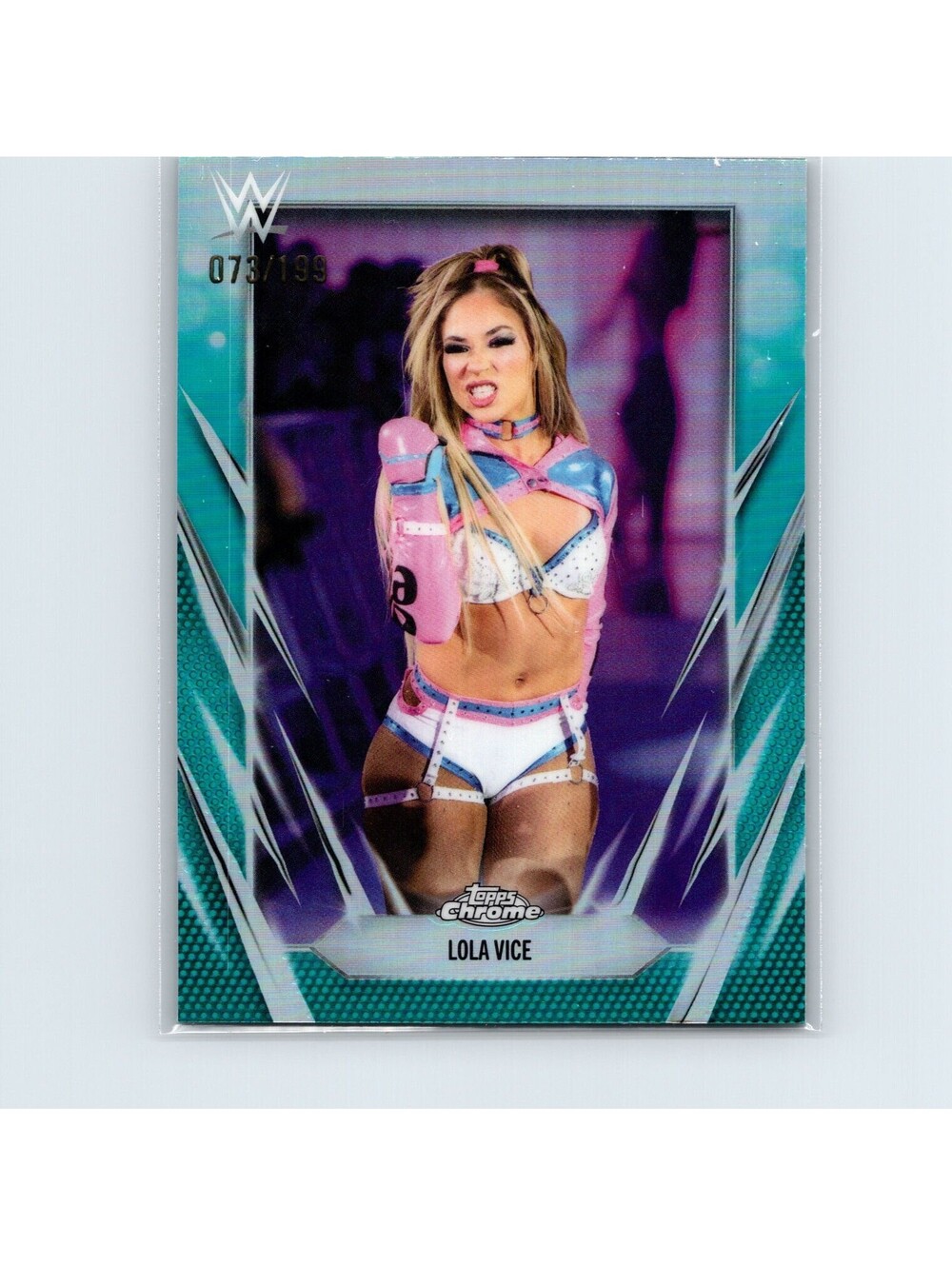 2026 Topps Chrome WWE Lola Vice #98 Aqua Refractor #/199 NXT